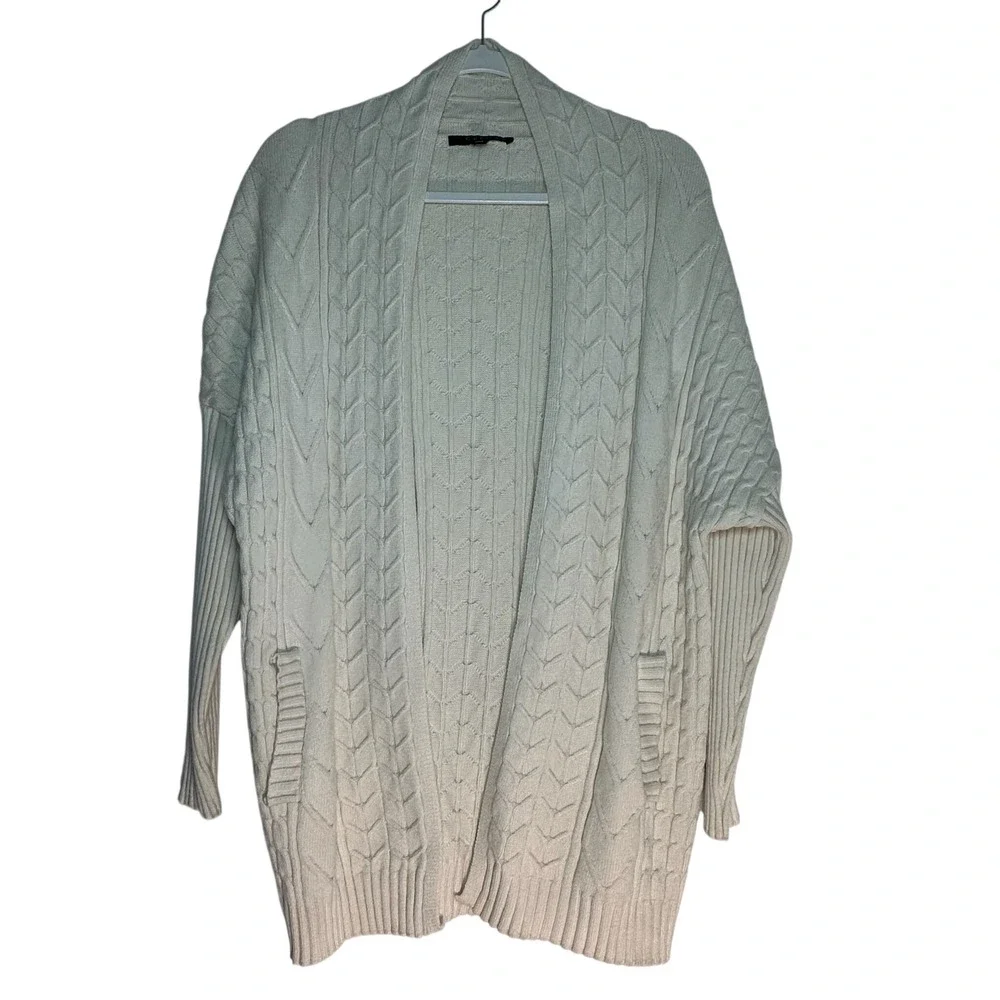 Cyrus Womens‎ Cream Cable Knit Open Front Shawl Cardigan Sweater XS E551963E
